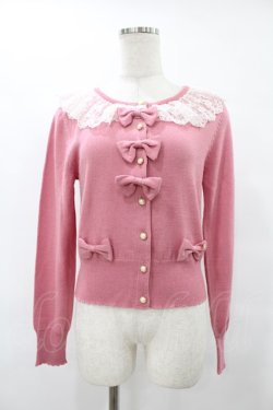 画像1: BABY,THE STARS SHINE BRIGHT / Crown Lace カーディガン Free ピンク H-25-08-08-1052-BA-TO-NS-ZH