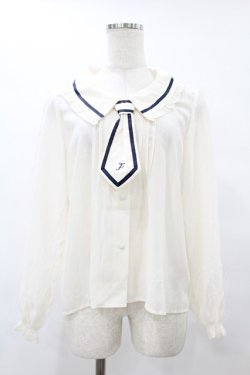 画像1: Fi.n.t / ネクタイ付きブラウス Free OFFWHITE H-25-08-08-1058-CA-BL-NS-ZH