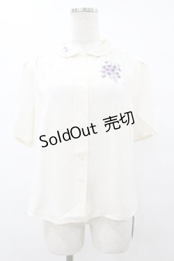 画像1: an another angelus / スミレ刺繍シャツブラウス Free OFFWHITE H-25-08-08-1059-CA-BL-NS-ZH