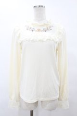 axes femme / ガーベラ＆オータムローズプルオーバー Free 生成り H-25-08-08-1061-AX-TO-NS-ZH