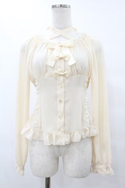 画像1: metamorphose / 胸元ギャザー長袖ブラウス Free 生成り H-25-08-08-1062-ME-BL-NS-ZH