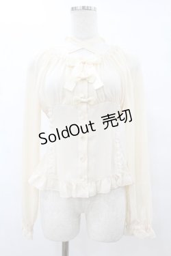 画像1: metamorphose / 胸元ギャザー長袖ブラウス Free 生成り H-25-08-08-1062-ME-BL-NS-ZH