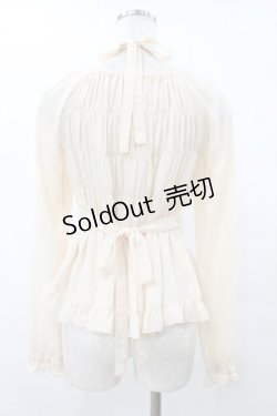 画像2: metamorphose / 胸元ギャザー長袖ブラウス Free 生成り H-25-08-08-1062-ME-BL-NS-ZH