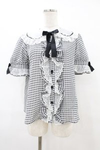 Angelic Pretty / ギンガムはしごレースブラウス Free ブラック H-25-08-08-1008-AP-BL-NS-ZH