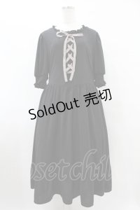 m petit by misako / AMレースアップワンピース 3L ブラック H-25-08-08-1018-LO-OP-NS-ZH