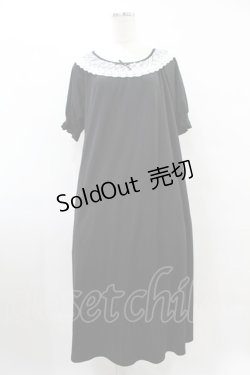 画像1: m petit by misako / レース襟カットワンピース L ブラック H-25-08-08-1019-LO-OP-NS-ZH