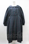 FLC / MINA*タータンチェックワンピース 3L グリーン H-25-08-08-1021-0-OP-NS-ZH