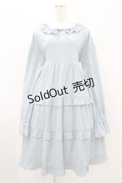 画像1: FLC / 皆方由衣コラボ/ティアードフリルワンピース M サックス H-25-08-08-1024-0-OP-NS-ZH