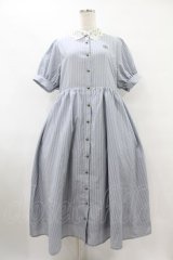 m petit by misako / ストライプワンピース L ブルー H-25-08-08-1025-LO-OP-NS-ZH