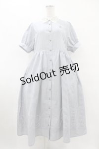 m petit by misako / ストライプワンピース L ブルー H-25-08-08-1025-LO-OP-NS-ZH