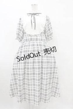 画像1: m petit by misako / チェックキリカエワンピース L オフ/ブラック H-25-08-08-1027-LO-OP-NS-ZH