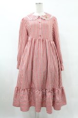 FLC / 星名桜子/ギンガムチェックワンピース LL レッド H-25-08-08-1028-0-OP-NS-ZH