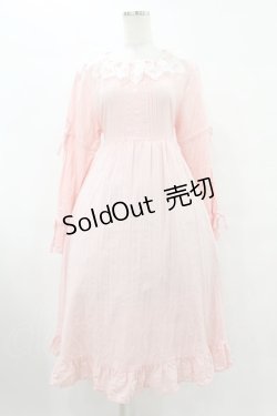 画像1: Cherirulu Chocola / 襟レースフリルワンピース L ピンク H-25-08-08-1029-0-OP-NS-ZH