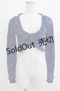 metamorphose / 長袖ラメリボンフリルボレロ Free ブルー H-25-08-08-052-ME-TO-NS-ZH