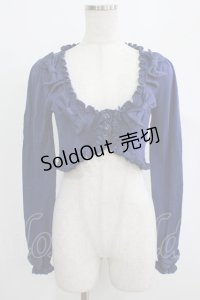 metamorphose / 長袖ラメリボンフリルボレロ Free ブルー H-25-08-08-052-ME-TO-NS-ZH