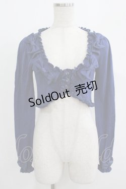 画像1: metamorphose / 長袖ラメリボンフリルボレロ Free ブルー H-25-08-08-052-ME-TO-NS-ZH