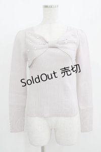 evelyn / リボンパールニット Free ピンク H-25-08-08-056-LO-TO-NS-ZH