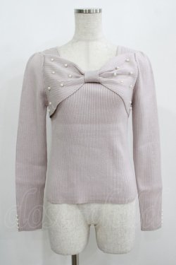 画像1: evelyn / リボンパールニット Free ピンク H-25-08-08-056-LO-TO-NS-ZH