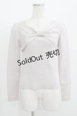 画像1: evelyn / リボンパールニット Free ピンク H-25-08-08-056-LO-TO-NS-ZH