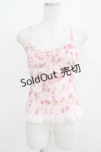 LIZ LISA / 花柄レースキャミソール Free ピンク H-25-08-08-058-LO-TO-NS-ZH