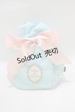 画像1: Maison de FLEUR / オーガンジーパール巾着ポーチ  サックス H-25-08-08-069-LO-ZA-NS-ZH