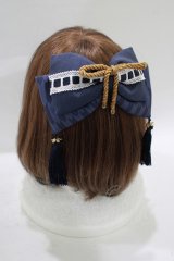 Amavel / お月見うさぎの和風スリーピンリボン  ネイビー H-25-08-08-076-CA-AC-NS-ZH