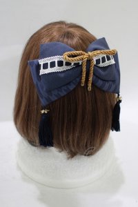 Amavel / お月見うさぎの和風スリーピンリボン  ネイビー H-25-08-08-076-CA-AC-NS-ZH