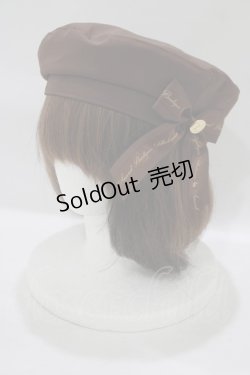 画像1: Amavel / ロゴリボンブローチ付ベレー帽  ブラウン H-25-08-08-081-CA-AC-NS-ZH