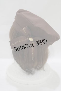 画像2: Amavel / ロゴリボンブローチ付ベレー帽  ブラウン H-25-08-08-081-CA-AC-NS-ZH