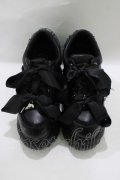 Honey Cinnamon / ダブルリボン厚底スニーカー S（23〜23.5cm ） ブラック H-25-08-08-082-LO-SH-NS-ZH