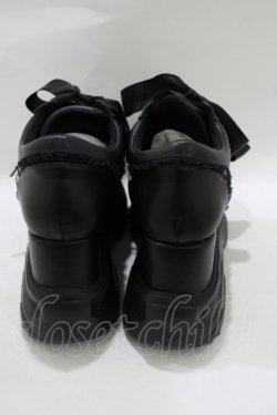 画像3: Honey Cinnamon / ダブルリボン厚底スニーカー S（23〜23.5cm ） ブラック H-25-08-08-082-LO-SH-NS-ZH