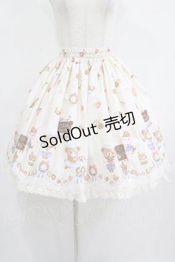 画像1: metamorphose / くまちゃんのBakery cafeスカート Free アイボリー H-25-08-08-014-ME-SK-NS-ZH