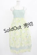 axes femme POETIQUE / レモン柄ワンピース M グリーン H-25-08-08-021-AX-OP-NS-ZH