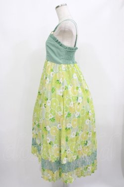 画像2: axes femme POETIQUE / レモン柄ワンピース M グリーン H-25-08-08-021-AX-OP-NS-ZH