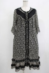 axes femme / ダマスク柄ワンピース M ブラック H-25-08-08-022-AX-OP-NS-ZH