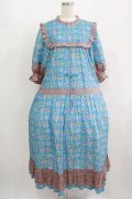 Jane Marple / A Celebrationコラボレーションドレス  ターコイズブルー×ピンク H-25-08-09-003-JM-OP-KB-ZH