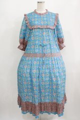 Jane Marple / A Celebrationコラボレーションドレス  ターコイズブルー×ピンク H-25-08-09-003-JM-OP-KB-ZH