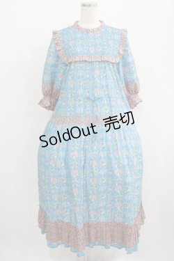 画像1: Jane Marple / A Celebrationコラボレーションドレス  ターコイズブルー×ピンク H-25-08-09-003-JM-OP-KB-ZH