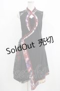 Ozz oneste / チャイナボタンチュニックワンピース  黒×赤 H-25-08-09-027-OO-OP-KB-ZH