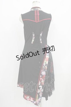 画像3: Ozz oneste / チャイナボタンチュニックワンピース  黒×赤 H-25-08-09-027-OO-OP-KB-ZH
