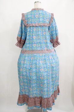 画像3: Jane Marple / A Celebrationコラボレーションドレス  ターコイズブルー×ピンク H-25-08-09-003-JM-OP-KB-ZH