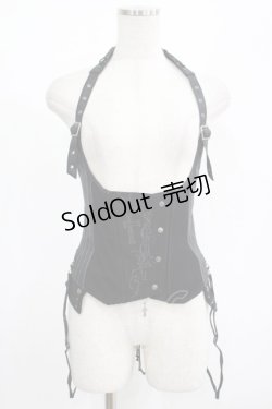 画像1: Ozz Croce / クロス刺繍ホルタービスチェ  黒 H-25-08-09-033-OO-TO-KB-ZH