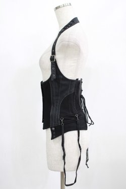 画像2: Ozz Croce / クロス刺繍ホルタービスチェ  黒 H-25-08-09-033-OO-TO-KB-ZH