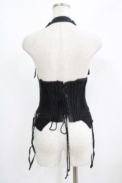 画像3: Ozz Croce / クロス刺繍ホルタービスチェ  黒 H-25-08-09-033-OO-TO-KB-ZH