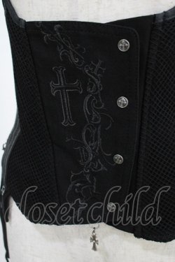 画像4: Ozz Croce / クロス刺繍ホルタービスチェ  黒 H-25-08-09-033-OO-TO-KB-ZH