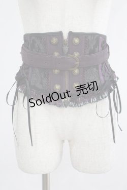 画像1: Ozz oneste / ジャガード切替ショートコルセット  パープル H-25-08-09-034-OO-ZA-KB-ZH