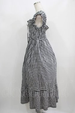 画像2: Jane Marple / シャーリングギンガムキャミソールドレス  ブラック H-25-08-09-004-JM-OP-KB-ZH
