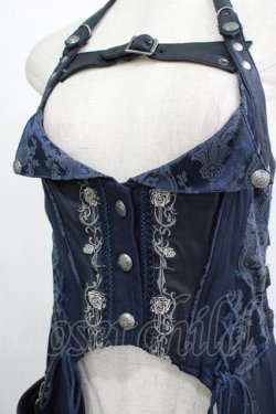 画像4: Ozz oneste / 薔薇刺繍ホルターオーバービスチェ  ネイビー H-25-08-09-037-OO-TO-KB-ZH