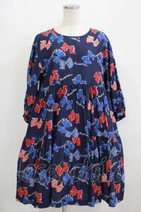 Jane Marple / Anniversary ribbonsティアードドレス  ネイビー H-25-08-09-005-JM-OP-KB-ZH