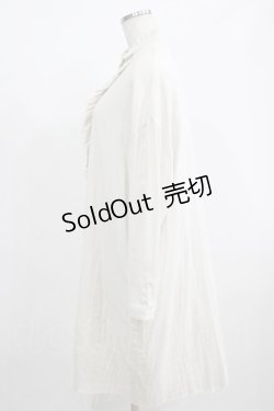 画像2: elements,H / ガーゼフリルロングブラウス  アイボリー H-25-08-09-044-PU-BL-KB-ZH